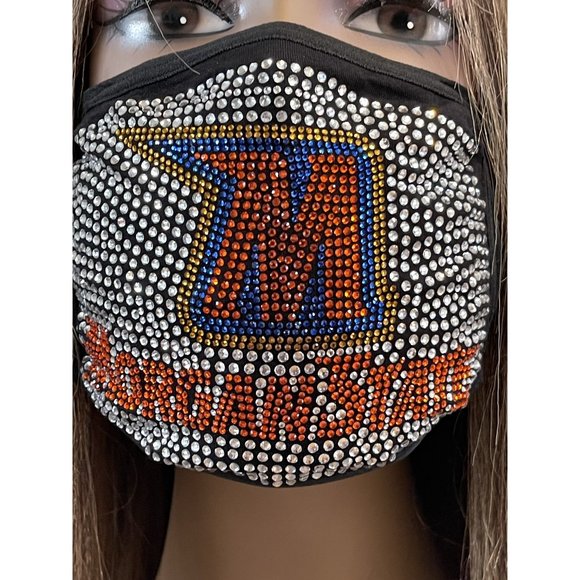 Morgan State University Bling Rhinestone Face Mask - Picture 5 of 14